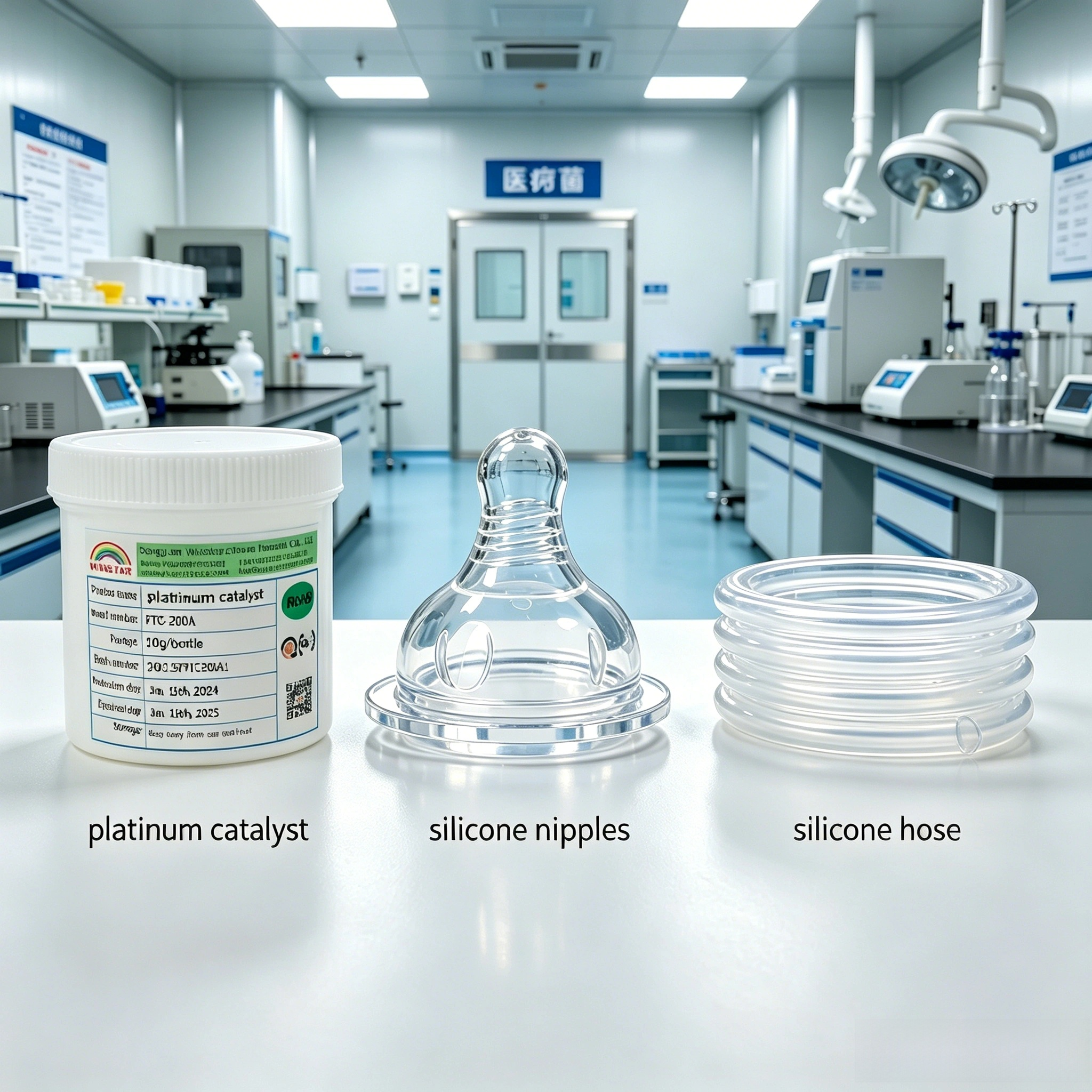 Food and Medical Grade Platinum catalyst apply on silicone nipples and silicone hose(图1)